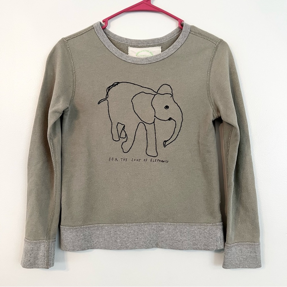 J. Crew Crewcuts Elephant Sweatshirt Sheldrick Wildlife Trust
